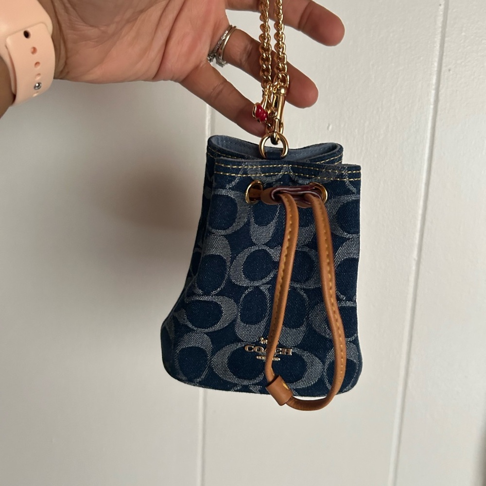 Authentic Coach Denim Mini Bucket Bag